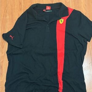 Scuderia Ferrari Black and Red Polo Shirt